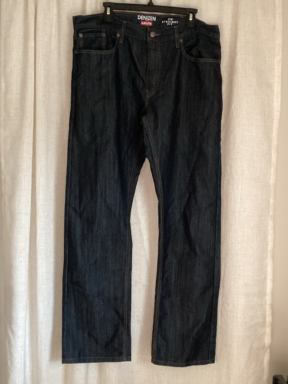 Levi's Men's Straight Jeans in Dark Indigo Black 38x34